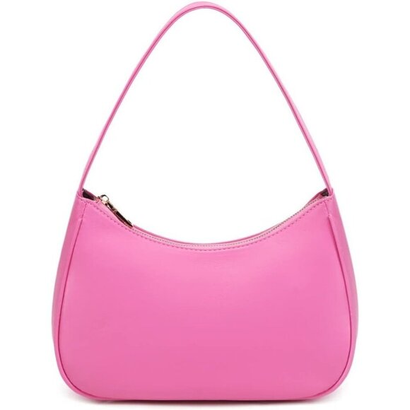 Handbags - Women’s Pink A Cute Hobo Tote Handbag Mini Clutch Purse with Zipper Closure